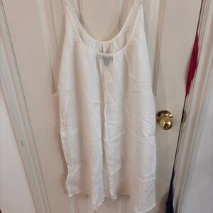 J.Crew linen white dress spaghetti straps oversized